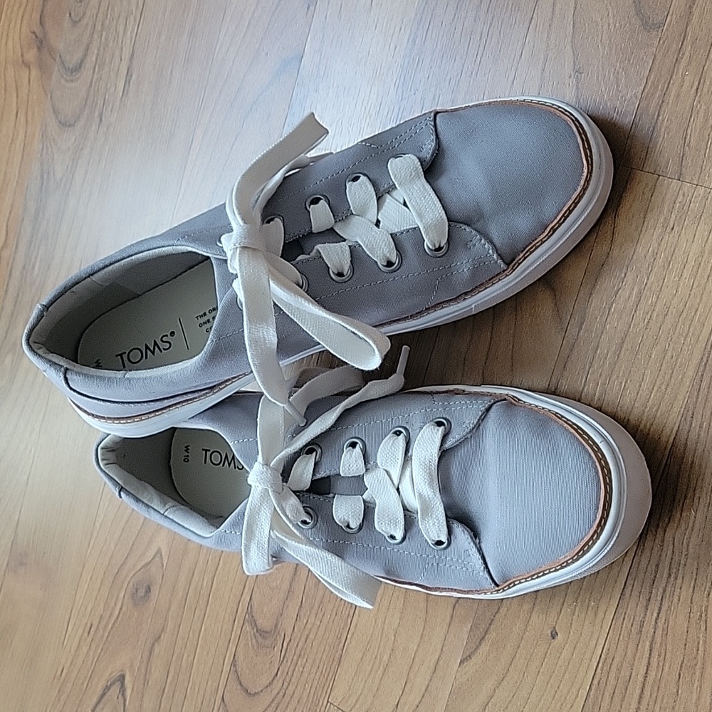 EUC Toms Alex Drizzle Grey Canvas Sneaker